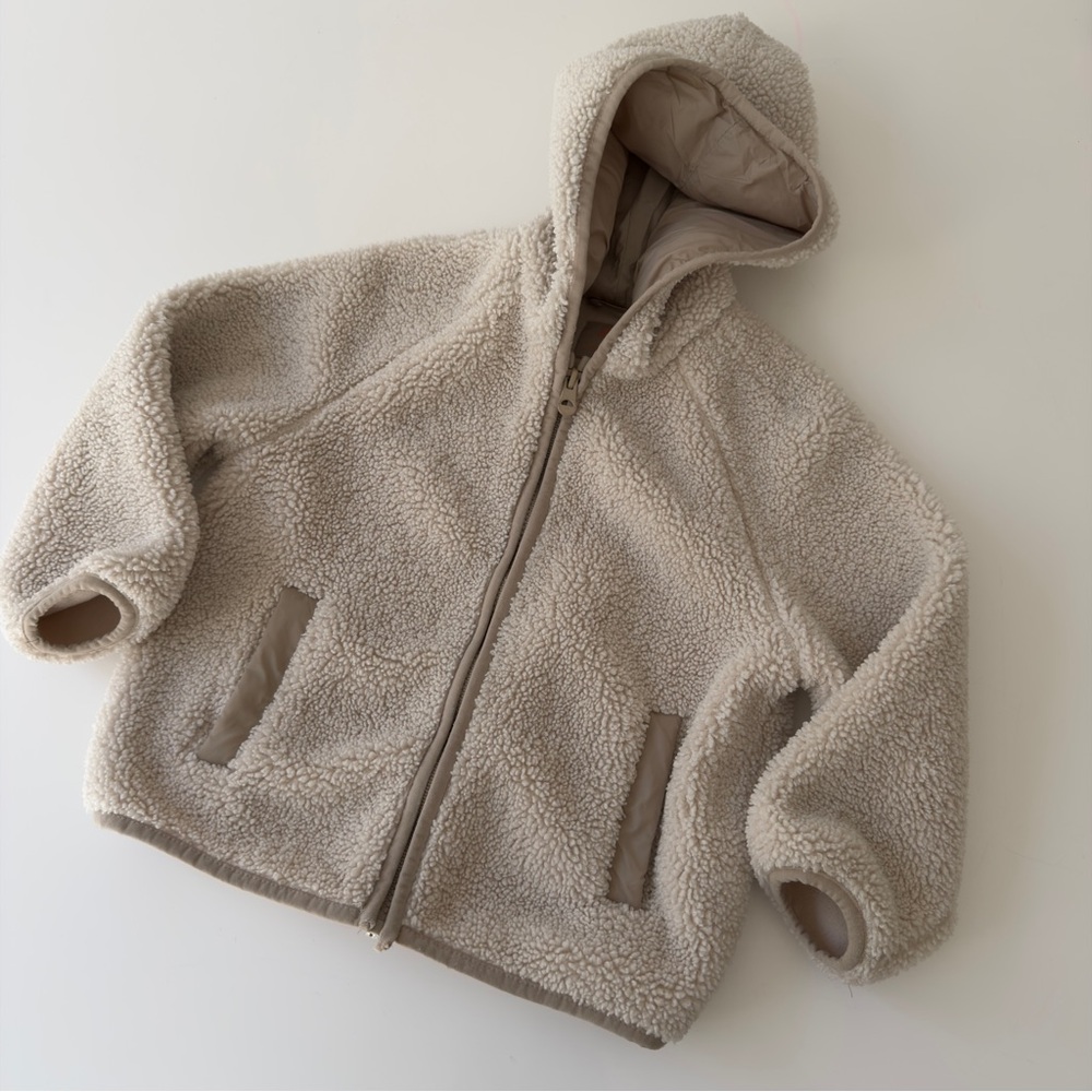 Zara Toddler Girl 5 Year Sherpa Zip Jacket With Hood